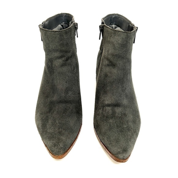 Bleecker & Bond Georgia Grey Suede Leather Ankle Booties Boots, Size 8 - Picture 6 of 11